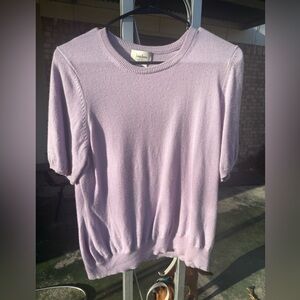 Neiman Marcus 1x 100% cashmere sweat sweater lavender